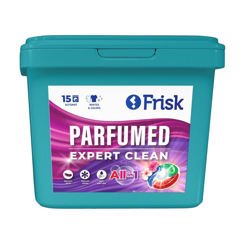 Капсули для прання Frisk Expert Clean Parfumed 15 циклів прання, 15 шт